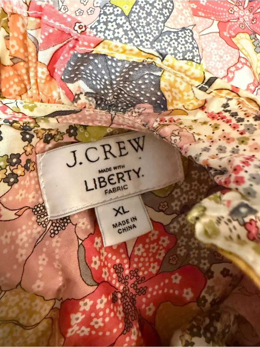 J. Crew Library London Smocked puff-sleeve top in Liberty Mauvey floral